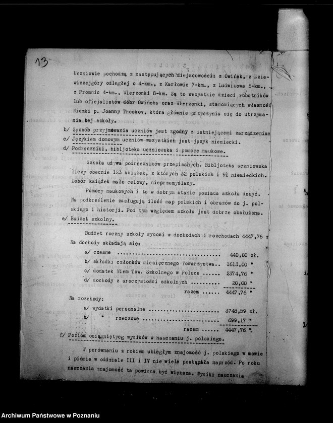 Obraz 17 z jednostki "Prywatna Szkoła Powszechna z niemieckim językiem nauczania Owińska powiat Poznański"