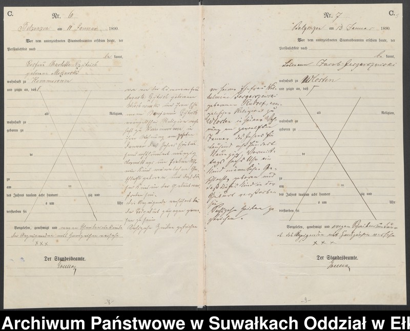 image.from.unit.number "Sterbe-Haupt-Register des Königlichen Preussischen Standes-Amtes Belzonzen Kreis Johannisburg"