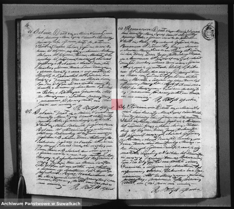 image.from.unit.number "Akta urodzonych, zaślubionych i umarłych parafii sejneńskiej z roku 1841"