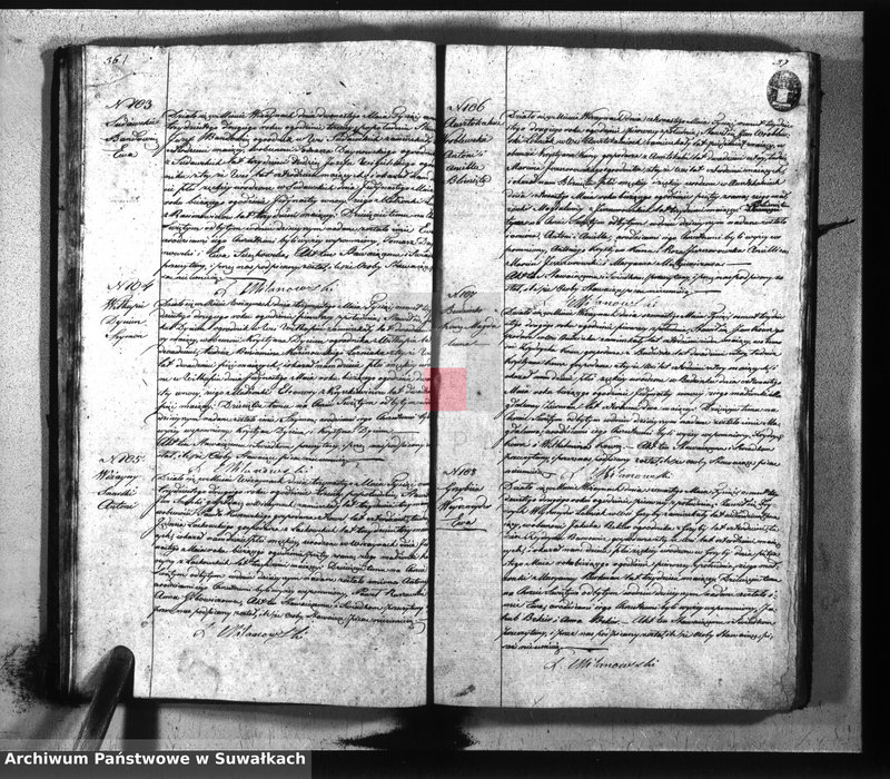 image.from.unit.number "Duplikat parafij wiżayńskiey z roku 1832"