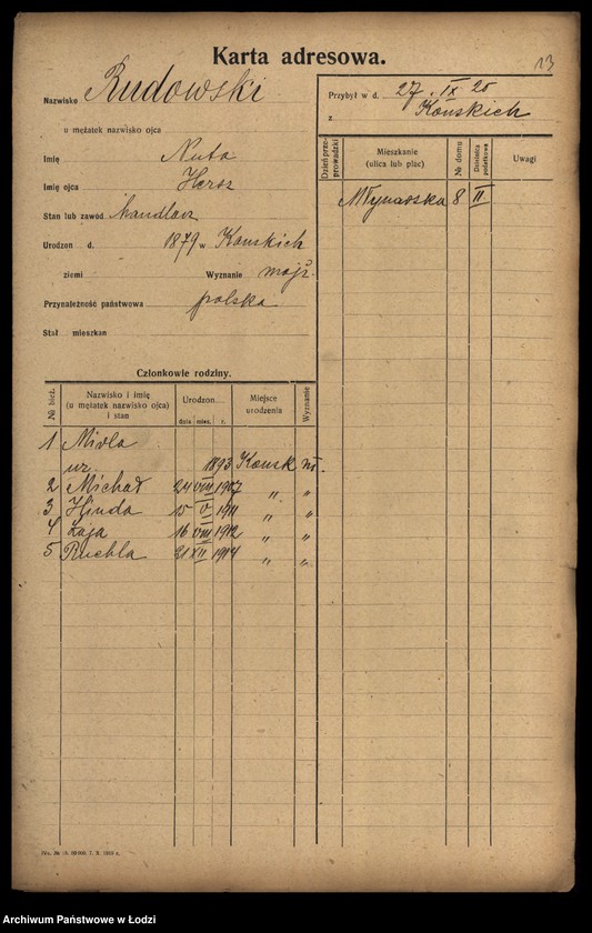 Obraz 15 z jednostki "[Spis ludności Łodzi] Rudolnik-Rupniewski"