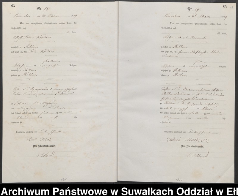 image.from.unit.number "Sterbe-Haupt-Register des Königlich Preussischen Standes-Amtes Belzonzen Kreis Johannisburg"