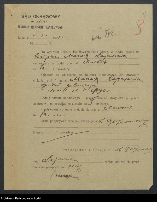 Obraz 6 z jednostki "Moszek Lajzerowicz- sprzedaż galanterji"