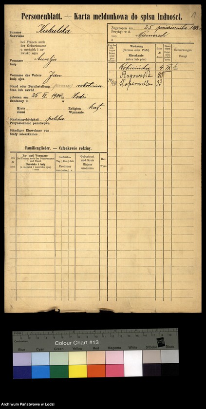 Obraz 3 z jednostki "[Spis ludności Łodzi] Kukulski - Kulik"
