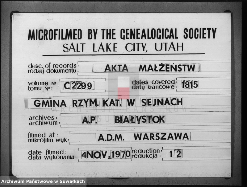 image.from.unit.number "Akta stanu cywilnego zaślubionych w gminie seyneńskiey od 1-go stycznia 1815 roku."