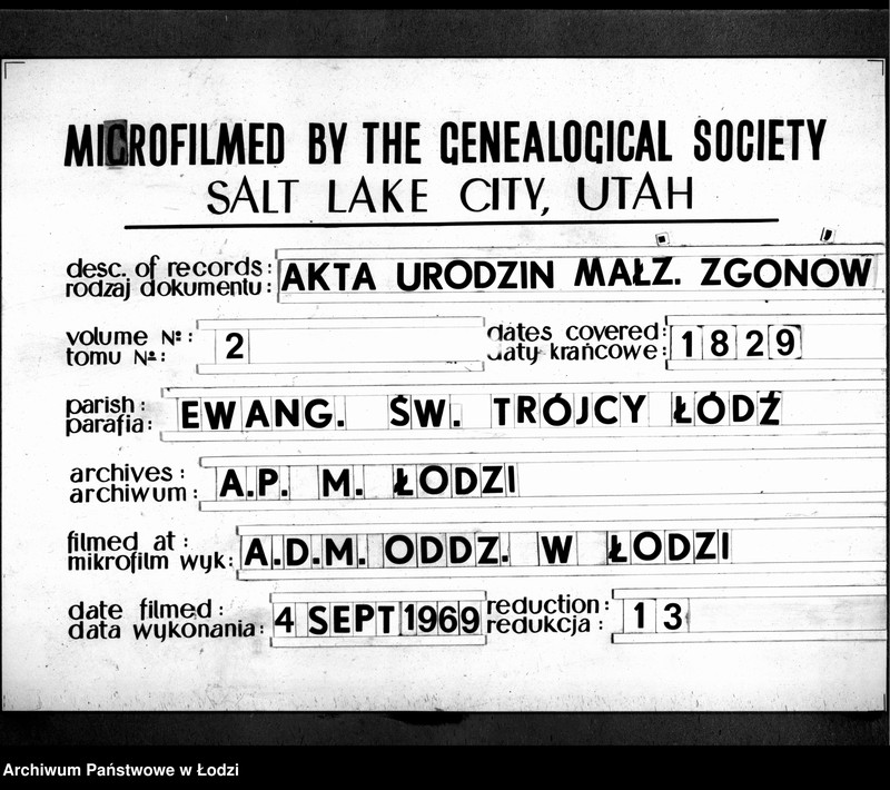 Obraz 1 z jednostki "Akta urodzeń, małżeństw i zgonów"