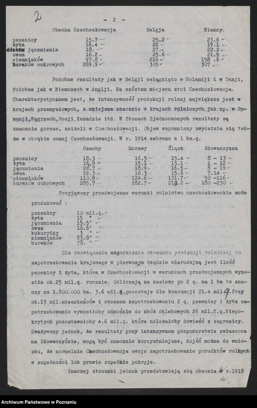 Obraz 4 z jednostki "[Odpisy raportu konsula polskiego w Pradze omawiającego rolnictwo i przemysł czechosłowacki oraz możliwości rozwoju handlu między Rzeszę Niemiecką i Austro-Węgrami a Rosją, w załączeniu schemat organizacyjny urzędów i instytucji centralnych, niemieckich i austrowęgierskich pośredniczących w handlu z Rosją] i inne materiały dotyczące handlu z Rosją"