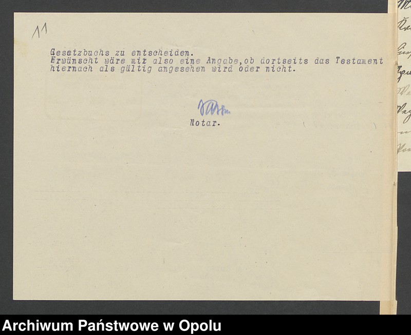 image.from.unit.number "Verfügung von Todes wegen des Kunstmalers Josef Hanel und seiner Ehefrau Maria geb.[orene] Westermayer in Wiese grfl zuletzt wohnhaft in Wiese grfl Haus No 11"
