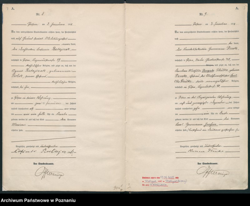 Obraz 7 z jednostki "Księga miejscowa urodzeń tom I [Rejestr główny urodzeń]"