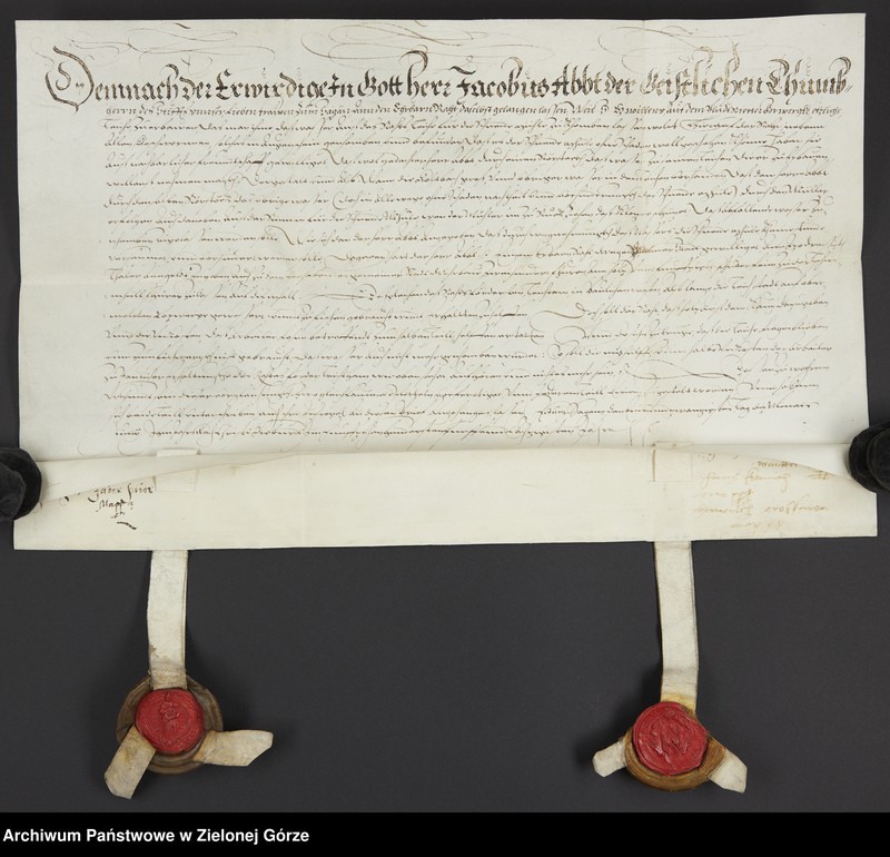 image.from.unit "Marcin, opat i kanonik z Zakonu Kanoników regularnych w Żaganiu uczynił zamianę z miastem Żaganiem na tereny położone wokół Bramy Żarskiej , szpitalnej i murów miejskich."