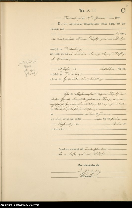 image.from.unit.number "Sterbe-Haupt-Register Nr 1 - 149"