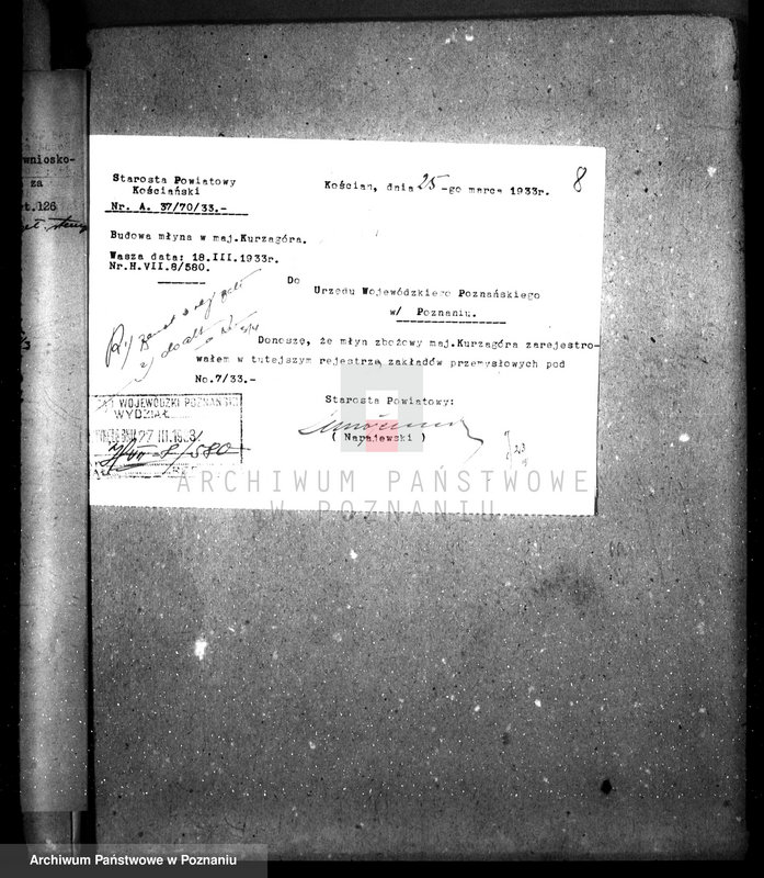 Obraz 12 z jednostki "Budowa młyna parowego w Kurzejgórze własność A. Chłapowski, pow. kościański"