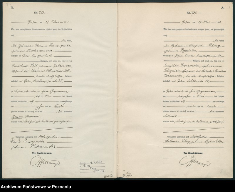 Obraz 19 z jednostki "Księga miejscowa urodzeń tom III [Rejestr główny urodzeń]"