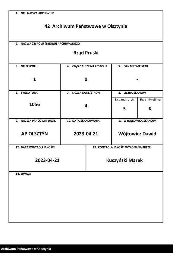 image.from.unit.number "In S. [Sachen] des Vorstehers der Vorstadtschen Kirche in Rastenburgschen Christian Zimmermann wegen gebethenen Salarii aus der Dortigen Kirchen Caße"