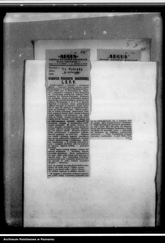 Obraz 11 z jednostki "Wycinki prasowe dotyczące działalności Ligi Obrony Powietrznej i Przeciwgazowej w Poznaniu"