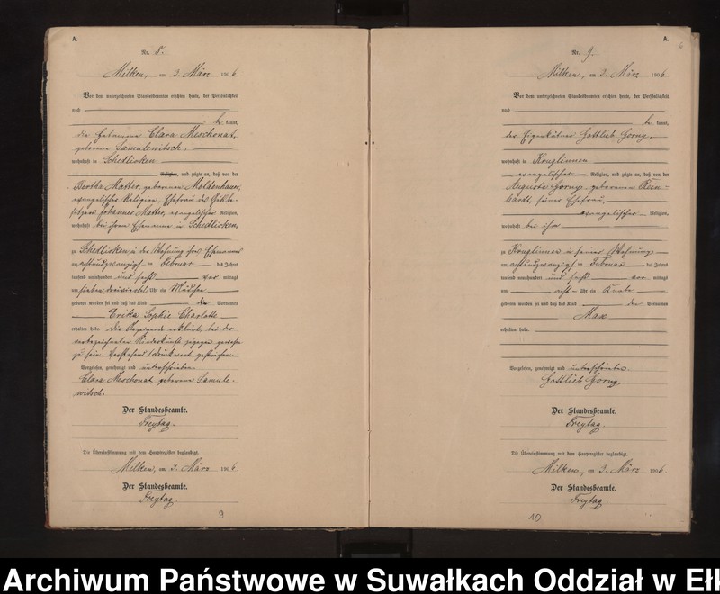 image.from.unit.number "Geburts-Neben-Register des Preussischen Standes-Amtes Stasswinnen Kreis Lötzen"