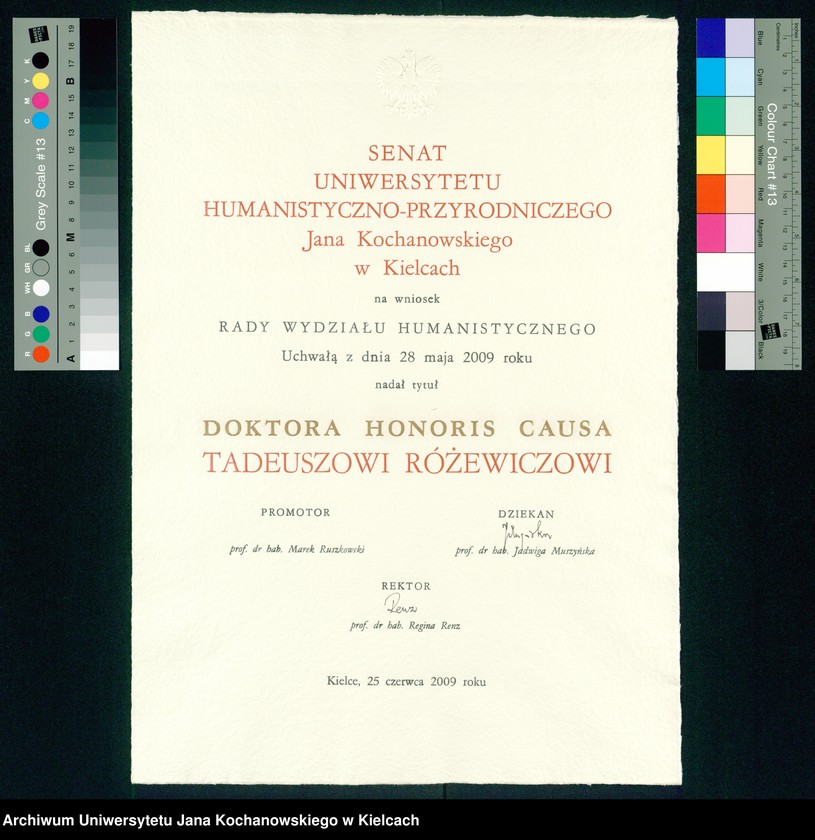 image.from.collection.number "Pamięci Poety - Doktorat Honoris Causa dla Tadeusza Różewicza"