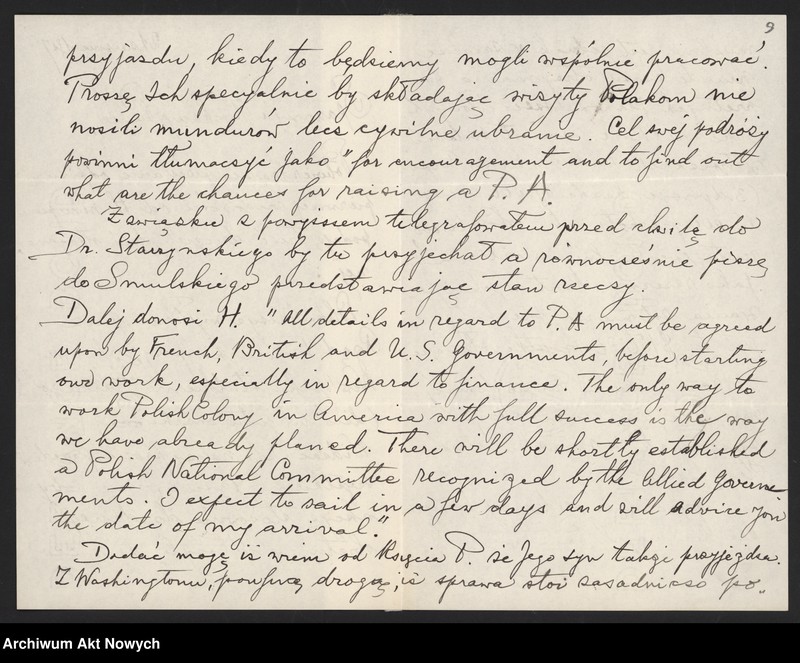 image.from.unit.number "Armia Polska we Francji. Rekrutacja w Stanach Zjednoczonych. Korespondencja, memoriały, druki"