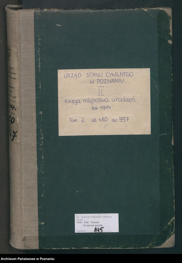 Obraz 2 z jednostki "Księga miejscowa urodzeń tom II [Rejestr główny urodzeń]"