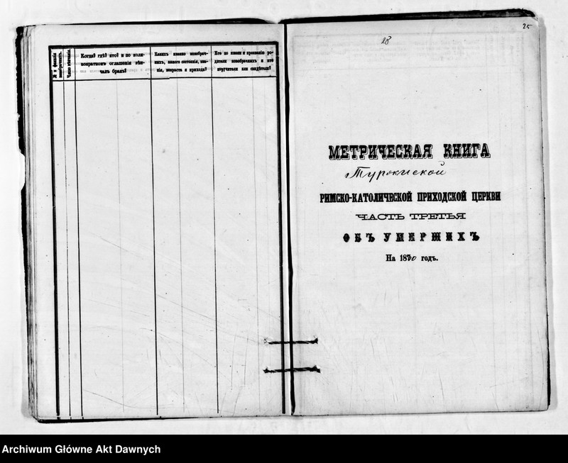 Obraz 19 z jednostki "Parafia: Turzysk. Dekanat: Kowel. Księga metrykalna urodzeń, ślubów, zgonów."