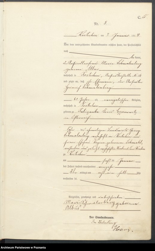 Obraz 7 z jednostki "Sterbe-Haupt-Register"