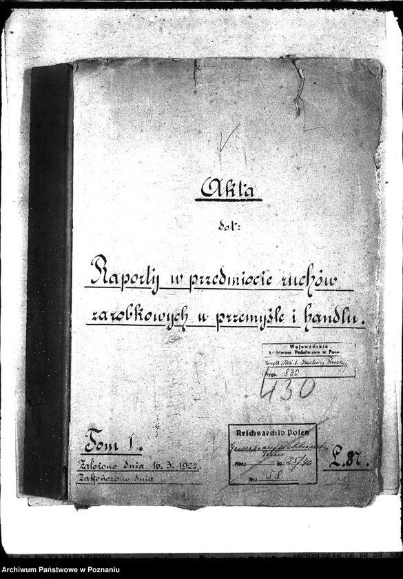 Obraz 4 z jednostki "Raporty w przedmiocie ruchów zarobkowych w przemyśle i handlu"