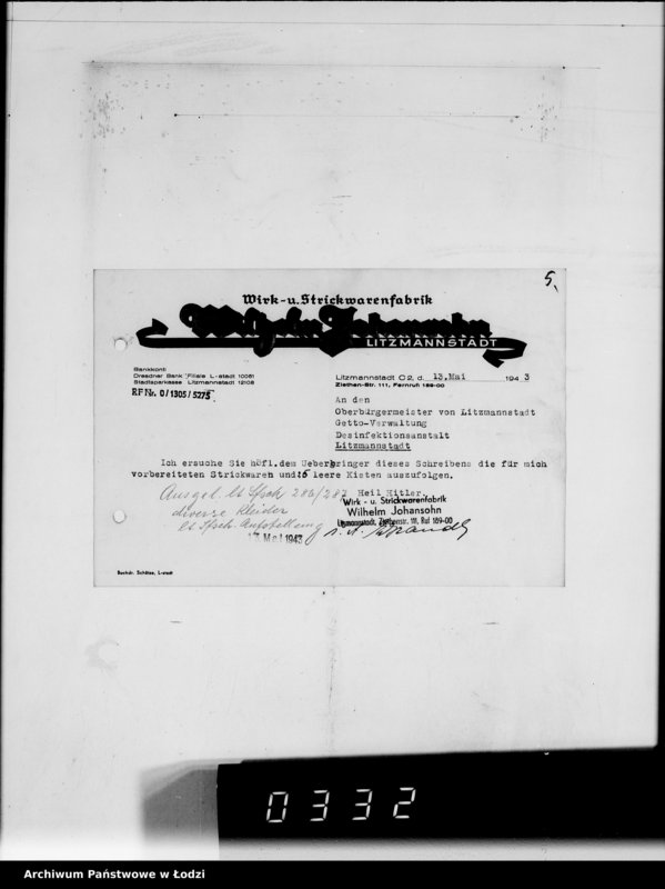 Obraz 9 z jednostki "[Odbiór wyrobów dzianych przez firmę W.Johansohn w Łodzi]"