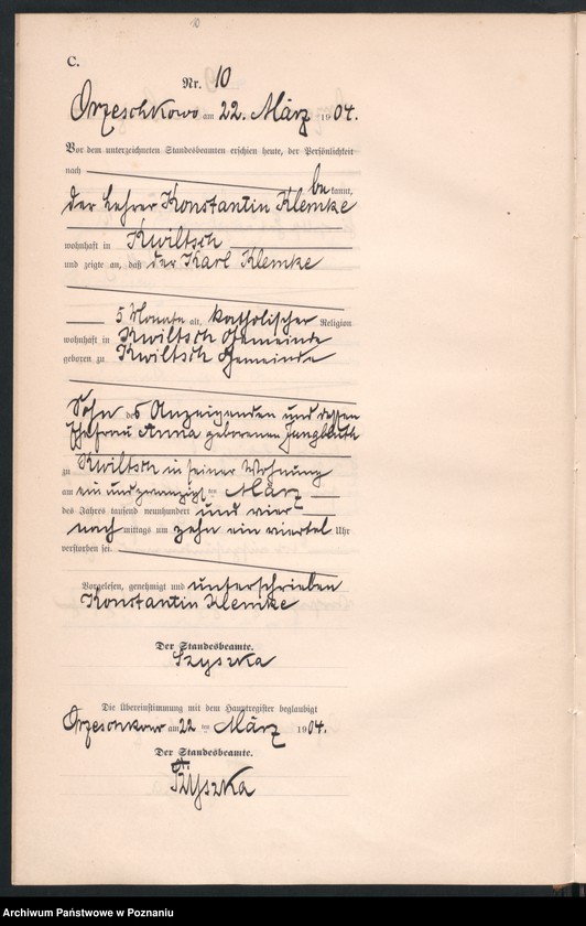 Obraz 13 z jednostki "Sterbe-Neben-Register"