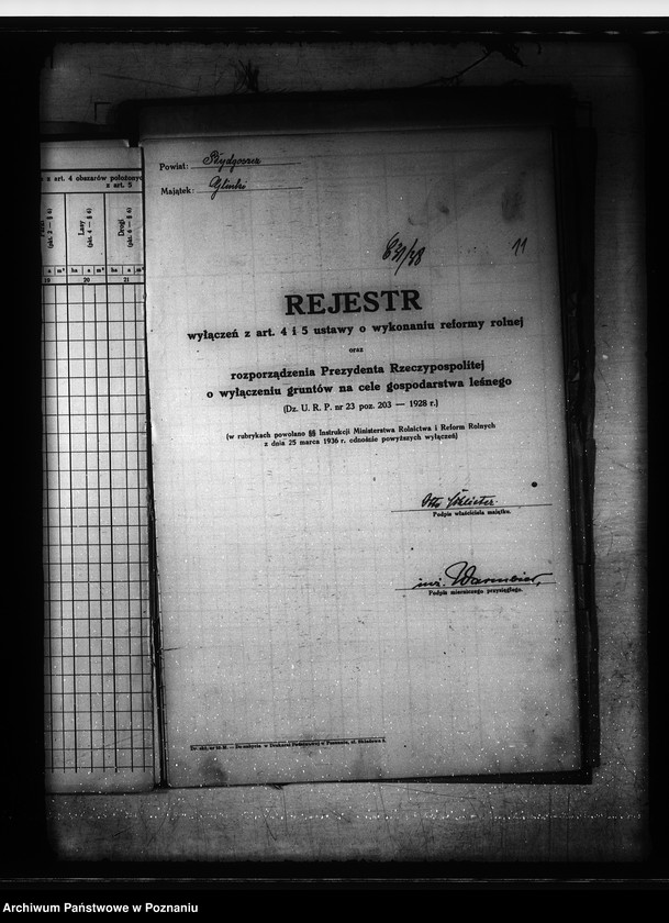 Obraz 16 z jednostki "Rejestr wyłączeń z artykułu 4 ustawy o wykonaniu reformy rolnej folwarku Glinki powiatu bydgoskiego"