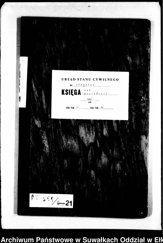 image.from.unit.number "Heiraths-Neben-Register des Preussischen Standes-Amtes Gr. Strengeln Kreis Angerburg"