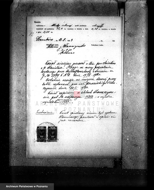 Obraz 17 z jednostki "Tartak firmy Klessa, Błaszczyński nr fabr. 568 kotła nr porz. 152 kotła"