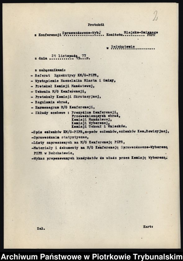 image.from.unit.number "Protokół z M[iejsko]-G[minnej] Konferencji Sprawozdawczo-Wyborczej PZPR"