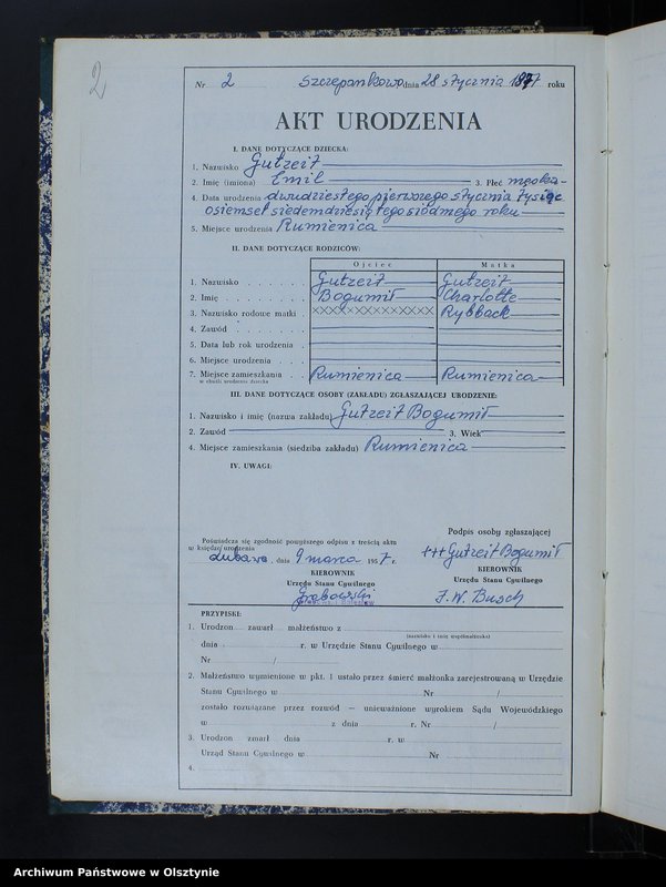 Obraz z jednostki "Księga urodzeń Nr 1 - 68,1 - 80,1 - 76,1 - 79 i 1 - 77 /bez 1880,81 i 83/ /przepisana w języku polskim z oryginału niemieckiego w dniach 9.03.21.03.1957/"