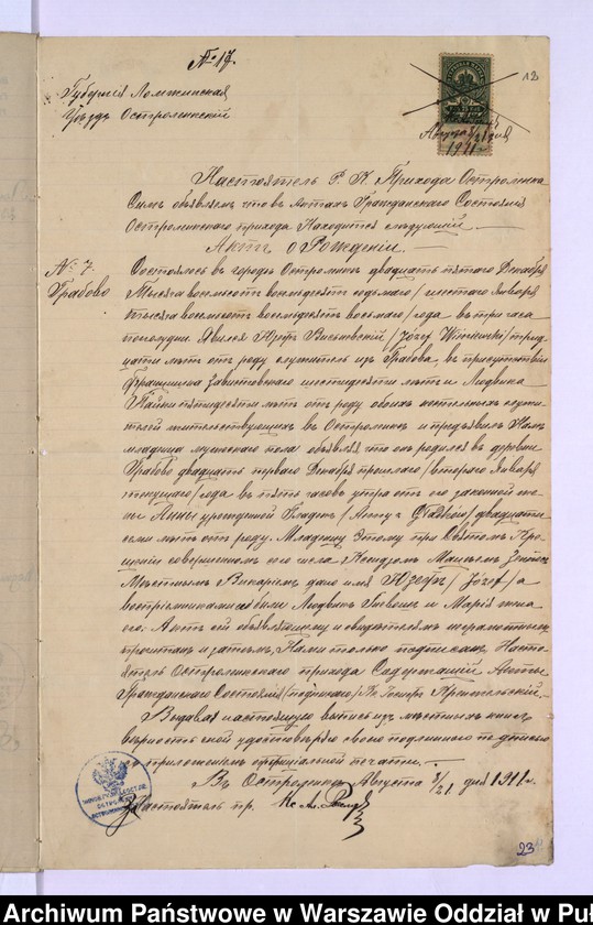 image.from.unit.number "Akta urodzeń, małżeństw, zgonów"