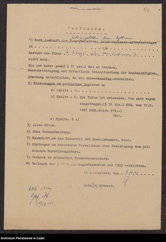 Obraz 16 z jednostki "Abram Bibergal- sprzedaż przędzy odpadkowej i zgrzebnek własnego wyrobu"