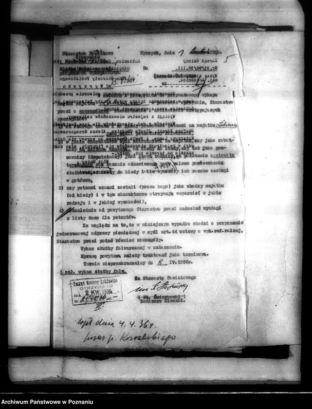 Obraz 9 z jednostki "Majątek Łobżenice powiatu wyrzyskiego odprawy z art. 44 ustawy o wykonaniu reformy rolnej"