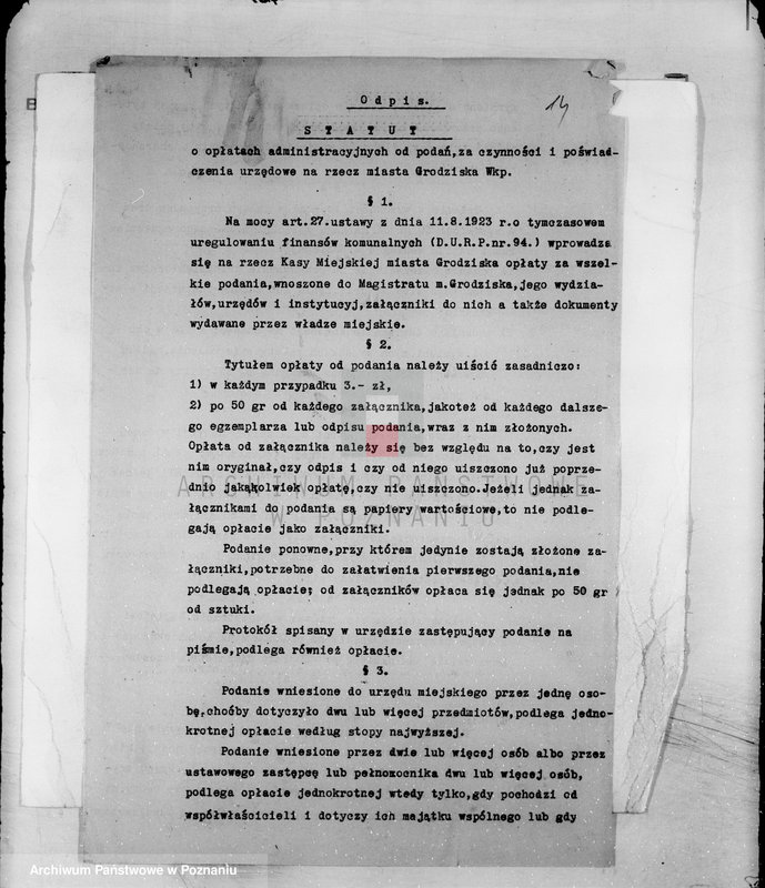 Obraz 18 z jednostki "Daniny komunalne miasta Grodziska"