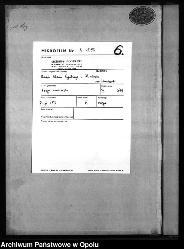 Obraz 3 z jednostki "Heiraths-Neben-Register Kuhnau 1874"