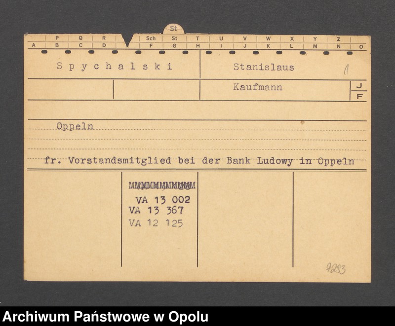Obraz 3 z jednostki "[Spychalski Stanislaus, Oppeln]"