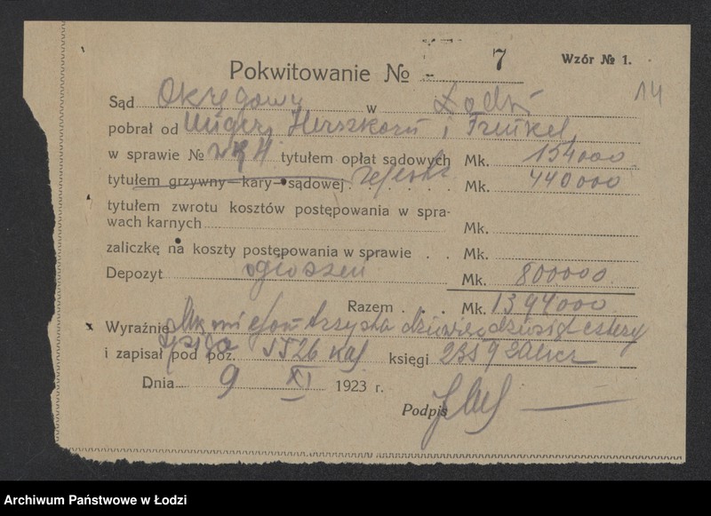 Obraz 16 z jednostki "Chaim Izaak Unger i S-ka- handel towarami manufakturowymi"