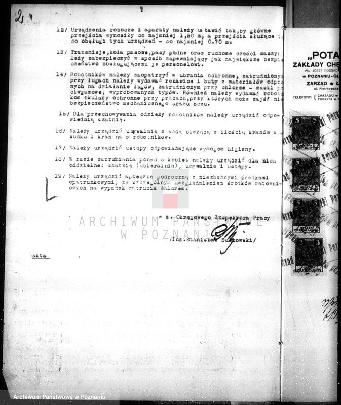 image.from.unit.number "Zatwierdzenie zakładu przemysłowego /zakłady chemiczne Firma Potas w Poznaniu/"