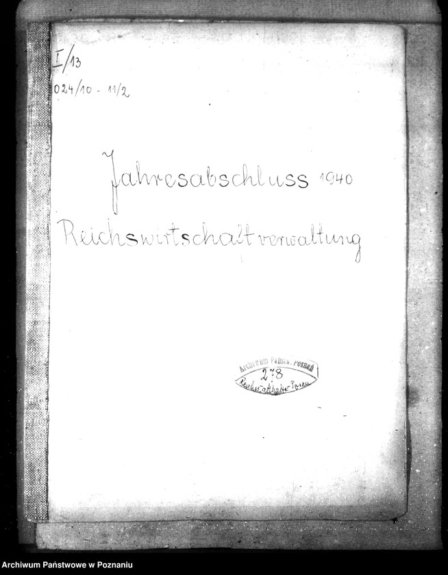 Obraz 4 z jednostki "Jahresabschluss 1940. Reichswirtschaftsverwaltung"