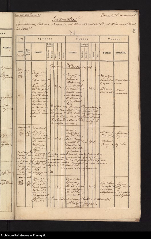 Obraz 17 z jednostki "[Kopie ksiąg metrykalnych urodzeń, małżeństw i zgonów parafii Narol za rok 1850]"