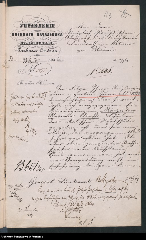 Obraz 17 z jednostki "A. betr. Miecislaus Casimir von Busse"