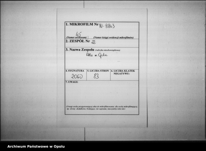 Obraz 2 z jednostki "Acta des Magistrats zu Oppeln betreffend den Gastwirtschaftsbetrieb im Hause No 32 Bleiche Vol: I"