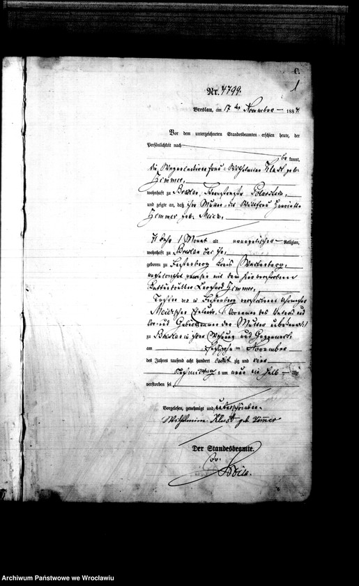 image.from.unit.number "Sterbe-Haupt-Register Breslau I 1884 Band 13"