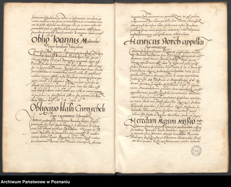 Obraz 16 z jednostki "Liber controversiarum coram consulatu Posnaniensi actarum ..."