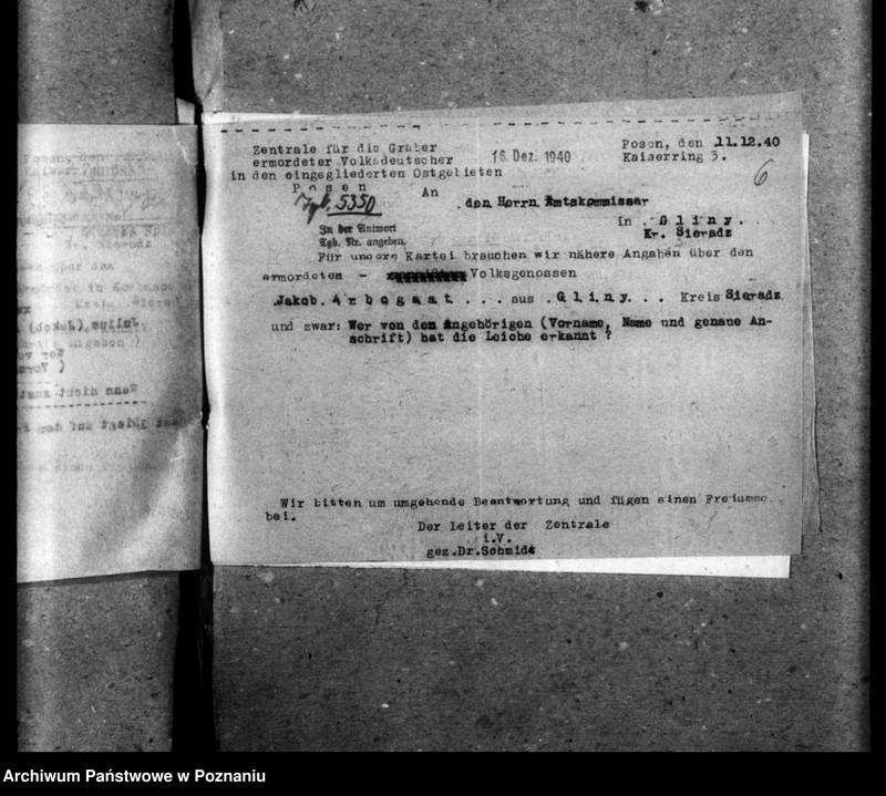 Obraz 10 z jednostki "Korespondencja w sprawie miejscowych Niemców, którzy zginęli w 1939 roku A - Z"