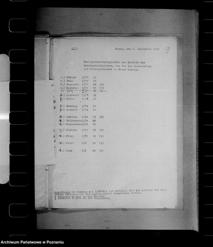 Obraz 13 z jednostki "Abstellung von Gefolgschaftsmitglieder zur Polizei - Reserve"