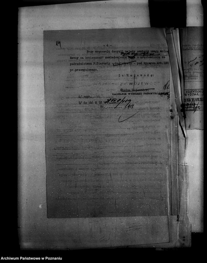 Obraz 20 z jednostki "Zatwierdzenie projektu zakładu przemysłowego /urządzenia kotłowni przy tartaku nr 489/ Fr. Koperskiego w Nekli powiat średzki/"